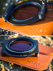 Polarizer mounted on V5 holder, and back side with small wheel for rotating the filter